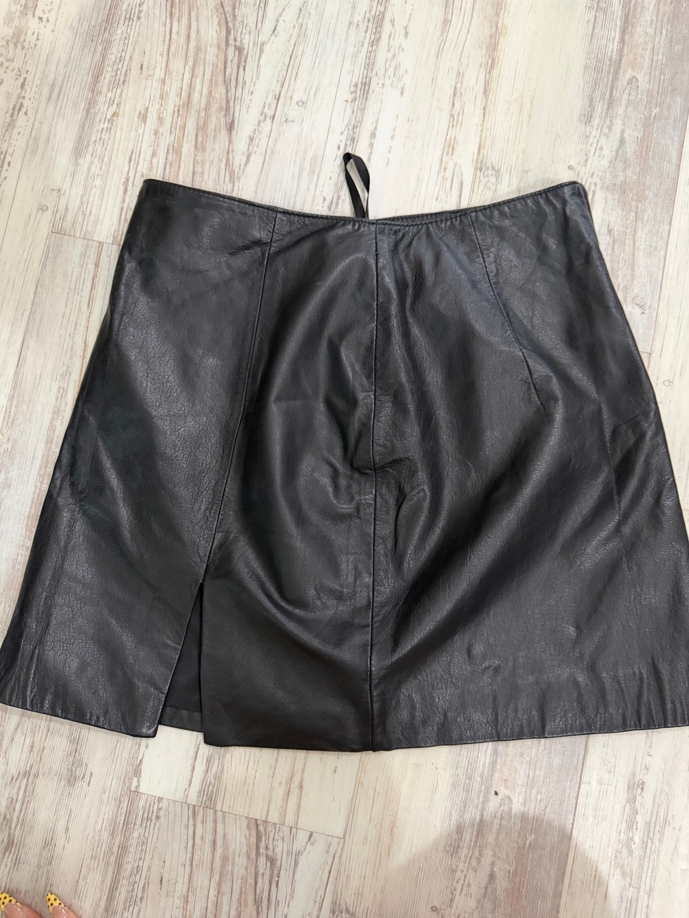 Vintage Wilsons Maxima Leather Mini Skirt Black 6 100% Genuine Leather